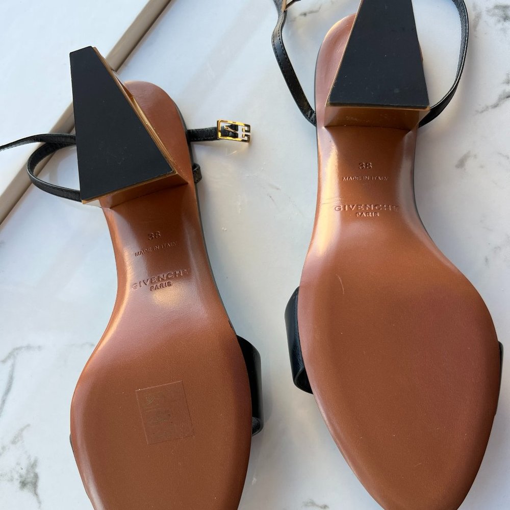 Givenchy triangle sandal in black size 8 (38 intl); 60mm smooth calf - Picture 4 of 7